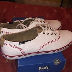 keds leather baseball women’s shoes